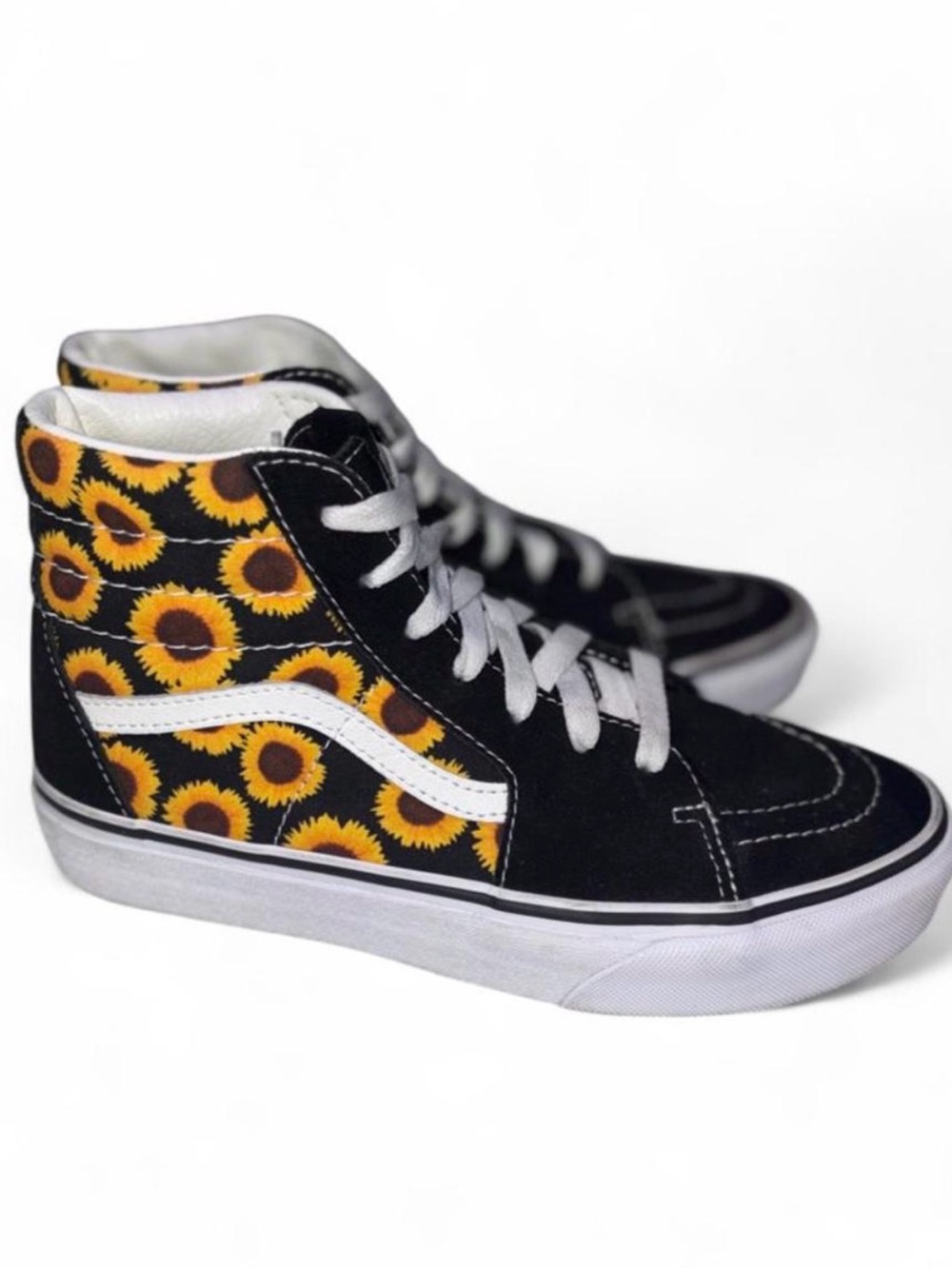 Vans Sunflower High-Top Kids' Skate Sneakers - Black & Yellow size 4.5